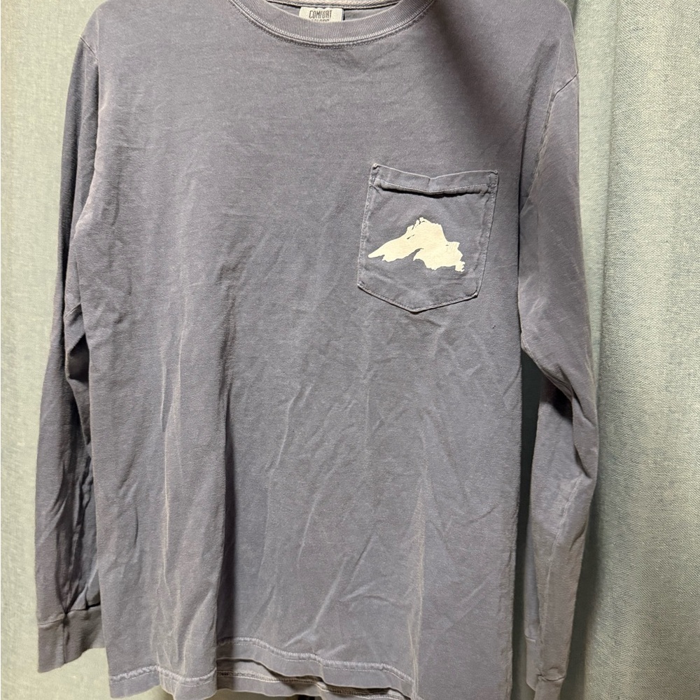 Comfort Colors Slate Blue Long Sleeve Tee